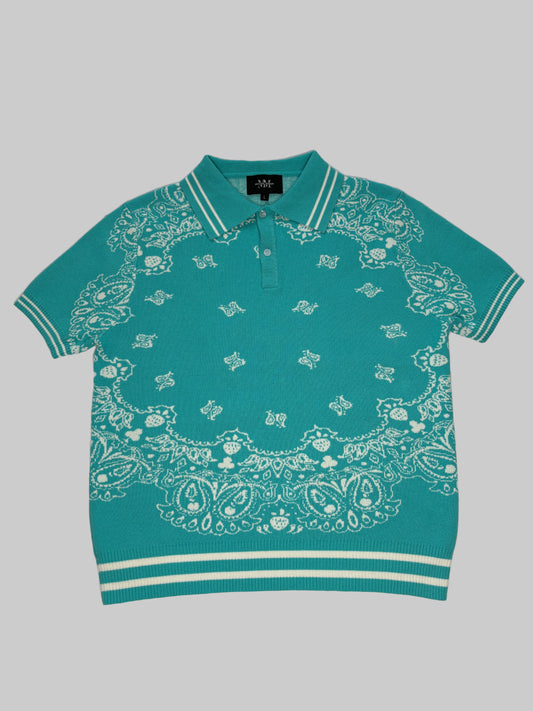 KNITTED PRINT POLO