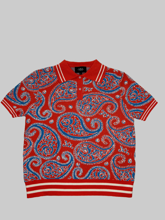 KNITTED PASLEY PRINT POLO